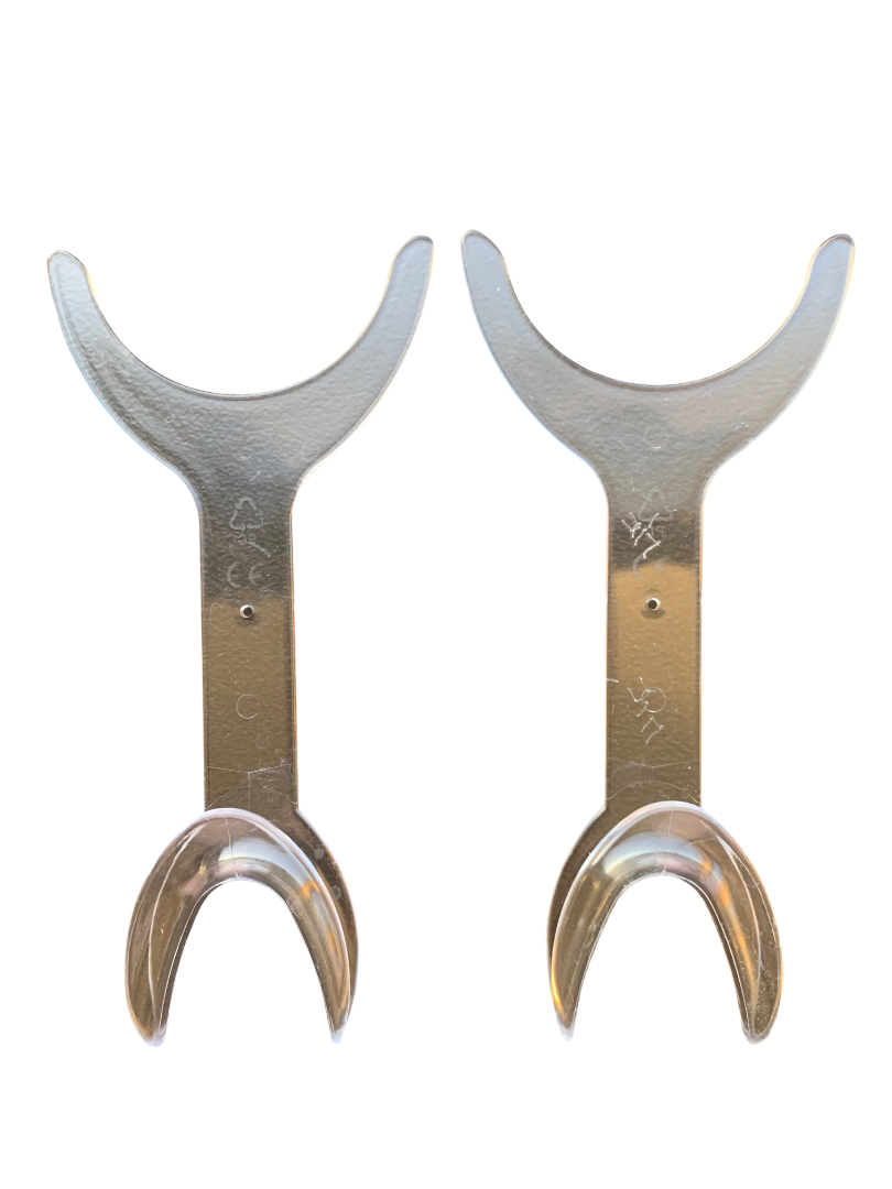 Photograph of an orthodontic cheek retractor (style 3).