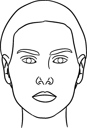 Line drawing of Full Face - Mandible Postured Forward