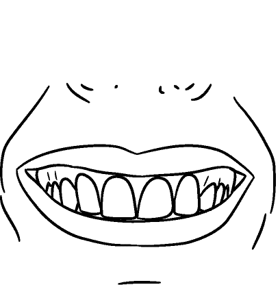 Line drawing of Other Face - Close-Up Smile (with lips)